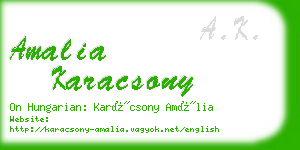 amalia karacsony business card